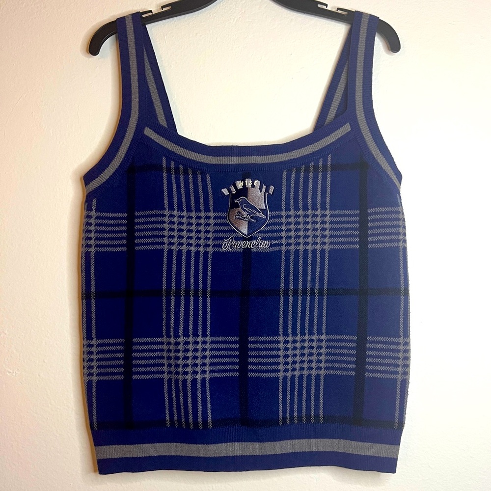 Harry Potter Ravenclaw Plaid Knit Tank Top XL